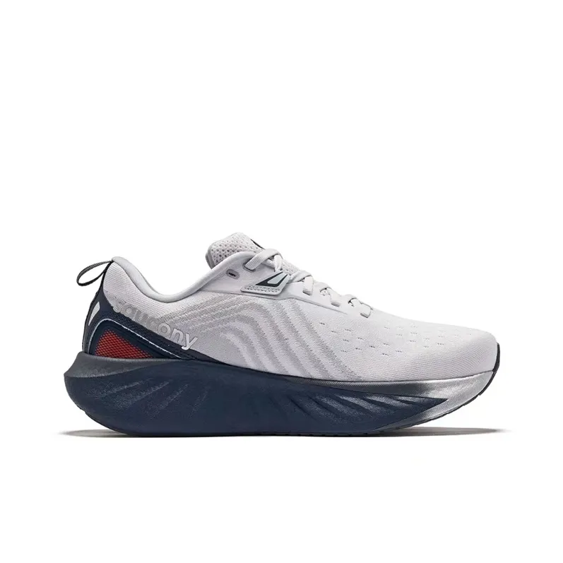 Saucony TRIUMPH 22 Cushioning And Breathable Low Top Running Shoes Men's White Blue-2