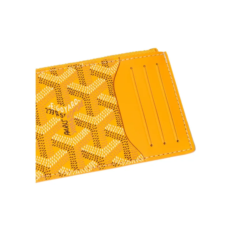 GOYARD Canvas With Calfskin Card Holder Women's Yellow-2