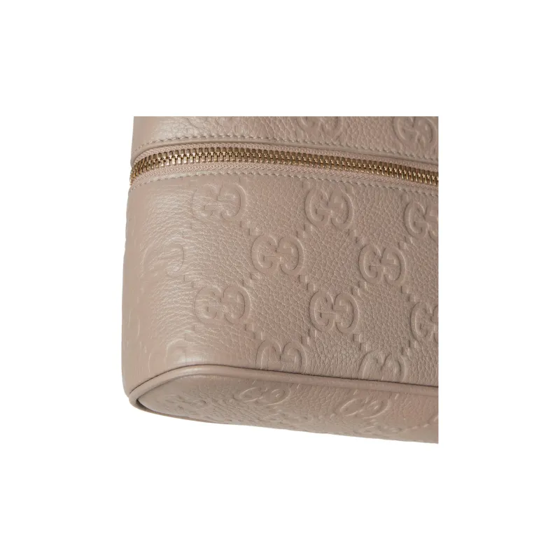 GUCCI GG Emblem Leather Shoulder Bag, Crossbody Bag, Handbag Extra Mini Women's Taupe-5