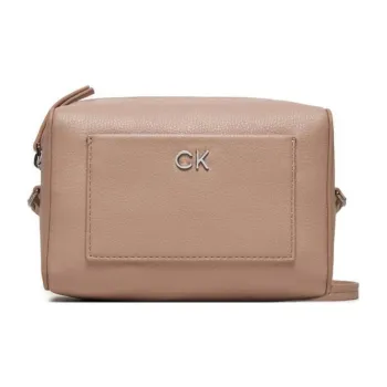 CALVIN KLEIN Faux Leather Camera Bag, Crossbody Bag, Shoulder Bag Small Size Women's Beige