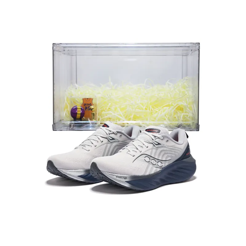 Saucony TRIUMPH 22 Cushioning And Breathable Low Top Running Shoes Men's White Blue-0