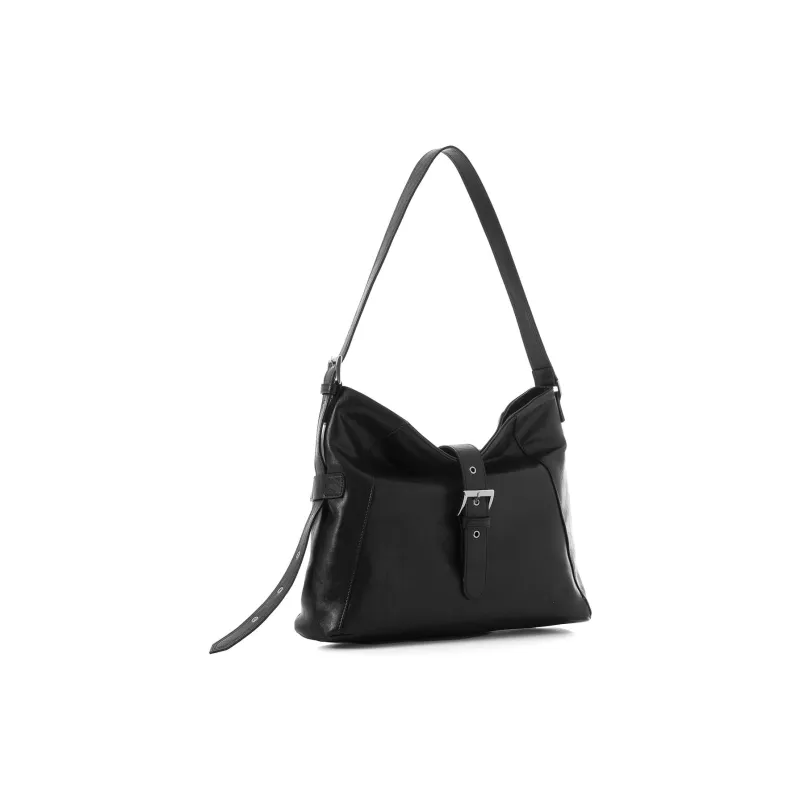 SQUARE Line Artificial Leather Casual HOBO Shoulder Bag Medium Size Women's-1