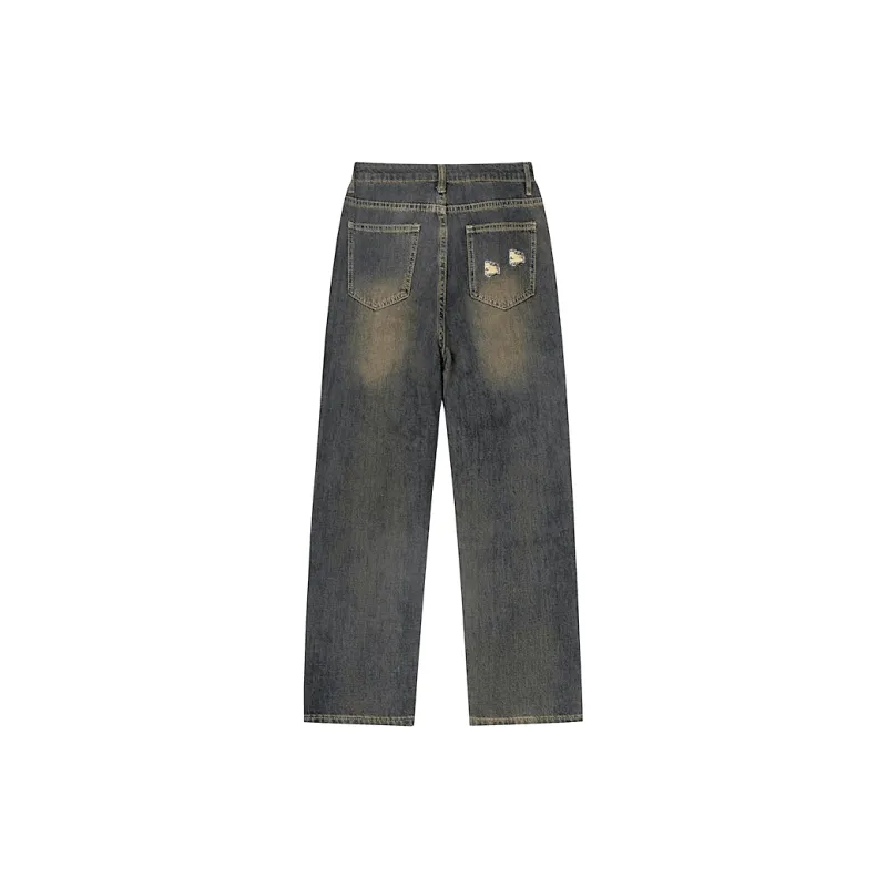 UPXIW Jeans Unisex Yellow Mud Blue-5
