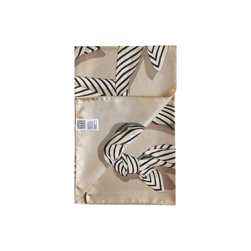 TOTEME Silk Silk Scarves Women's Beige-2