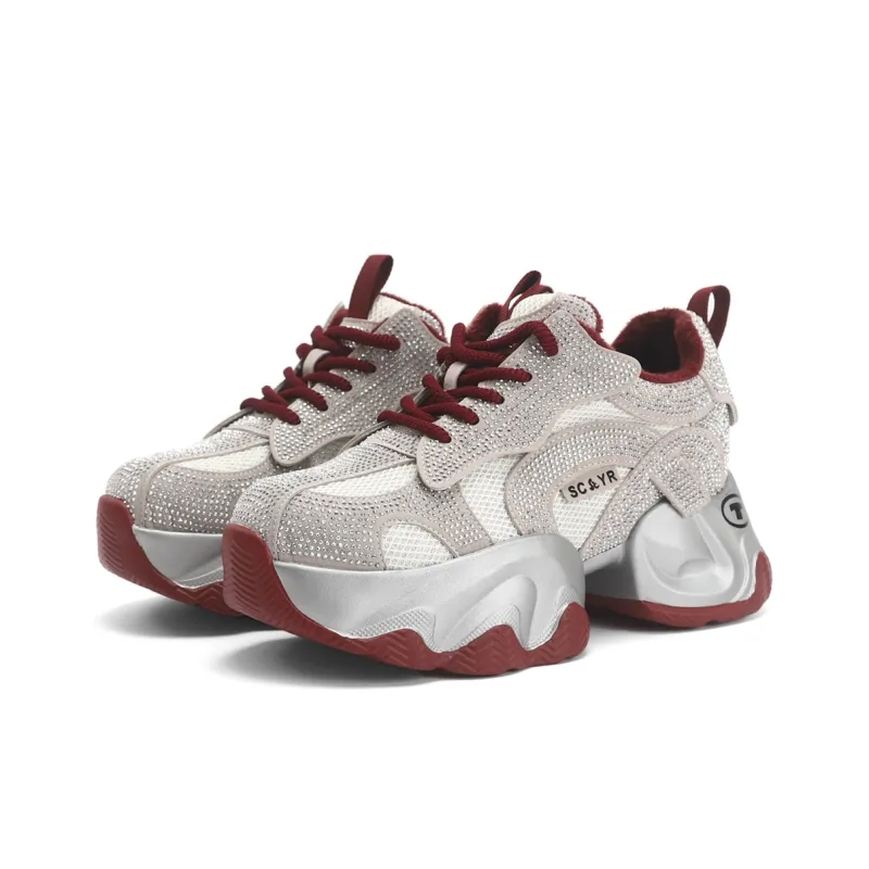 TOM TAILOR Red Flame Starlight Sports Boots Low Top Chunky Sneakers Women's-13