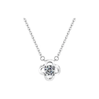 LOULANBOWUGUAN 925 Sterling Silver Zircon Necklaces Women's Silver Rose Gold