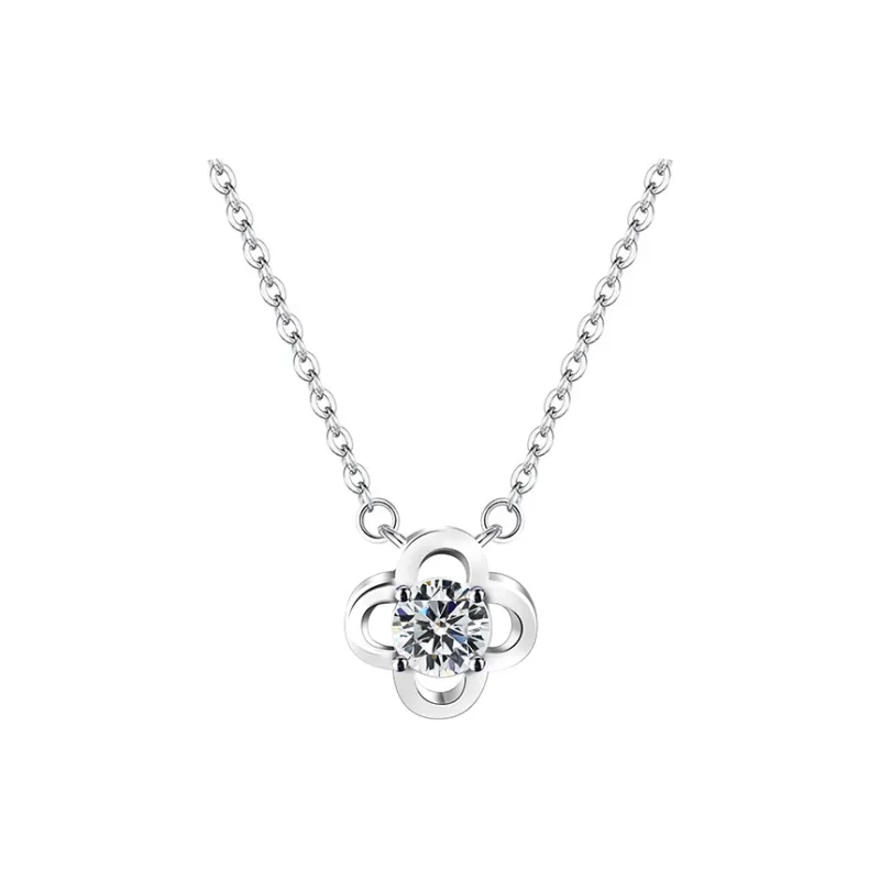 LOULANBOWUGUAN 925 Sterling Silver Zircon Necklaces Women's Silver Rose Gold-0