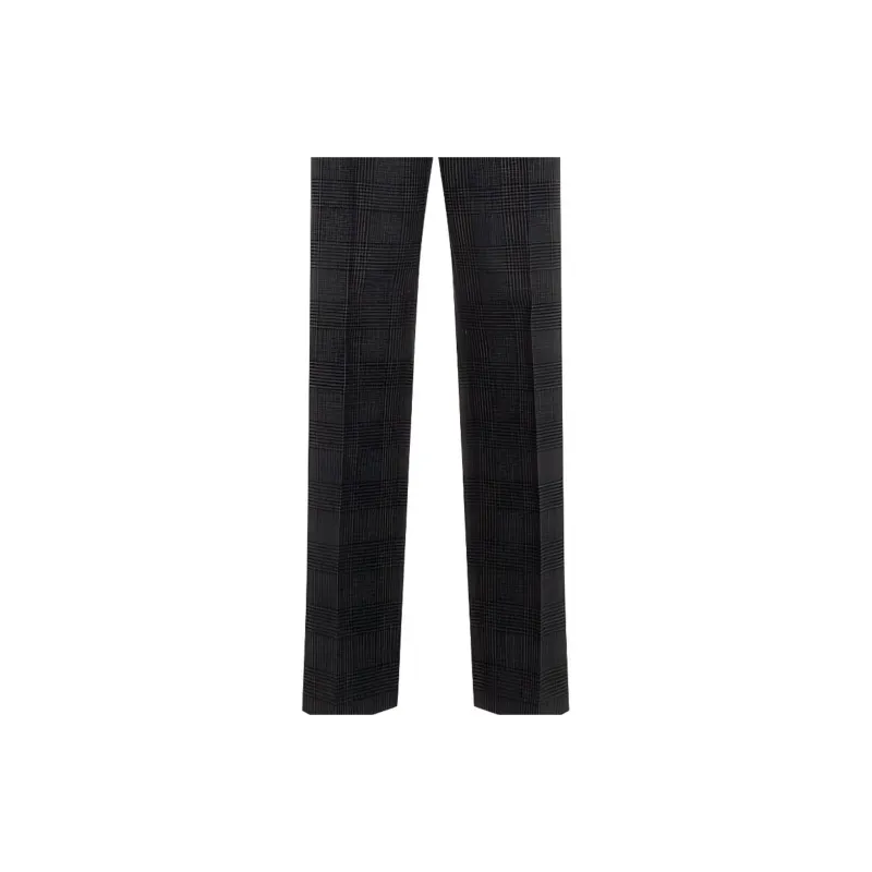 PRADA Prince Of Wales Mid Rise Checked Trousers-3