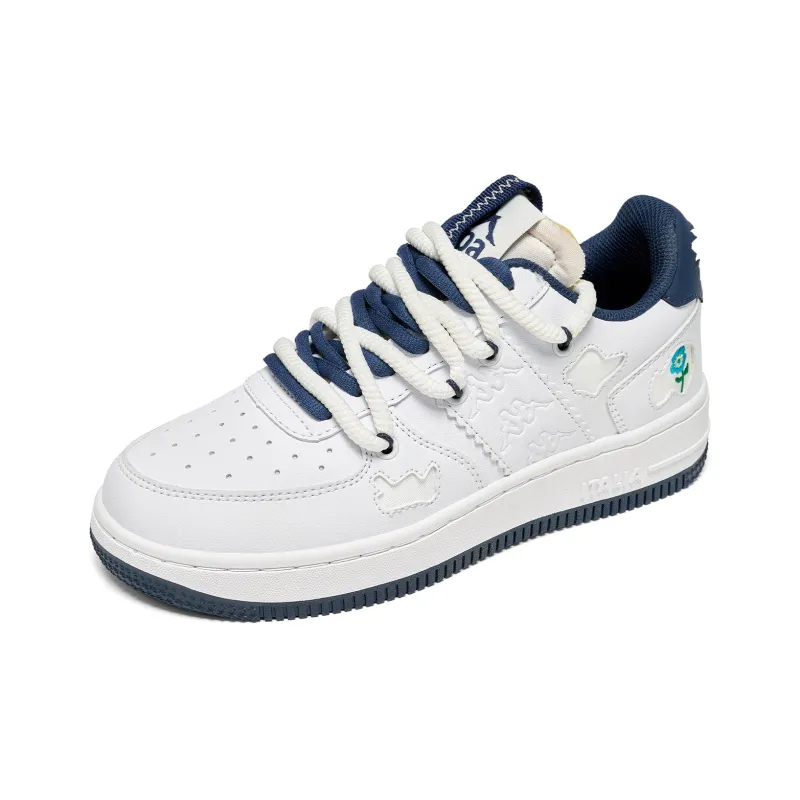 Kappa Back to Back Abrasion Resistant Slip Resistant Low Top Skateboard Shoes Women's White Blue-2