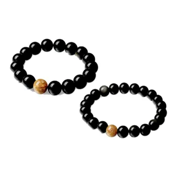 CIROCCO Gold Sheen Obsidian Bracelets Unisex Good Luck