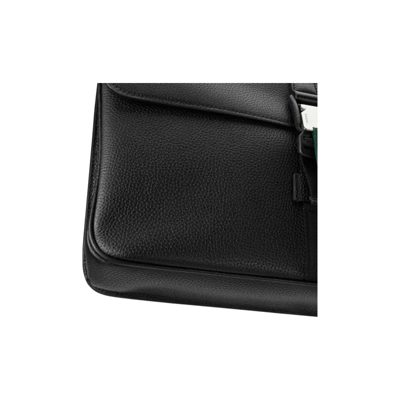 GUCCI Soft Grain Leather Clutch Medium Size Men's Black-6