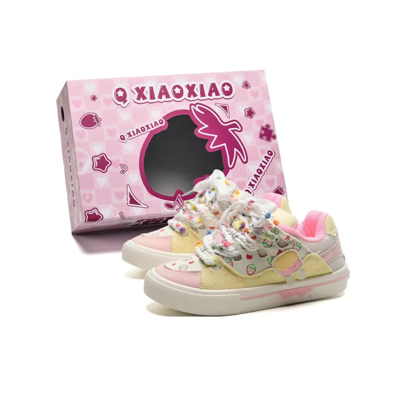 Circle Small Cushioned Wear-Resistant Lightweight Height Increasing Low-Top Skateboard Shoes Women's Box Included-0