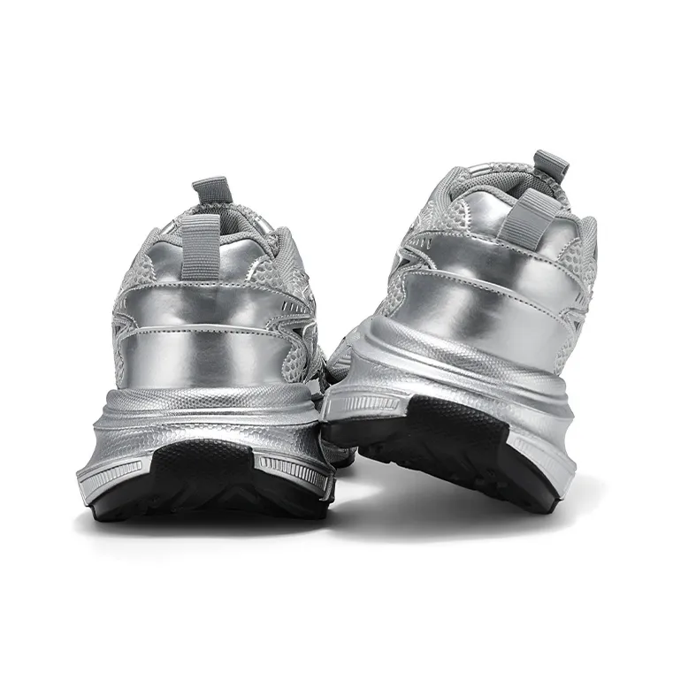 AGSDON Low Top Chunky Sneakers Men's Silver-1