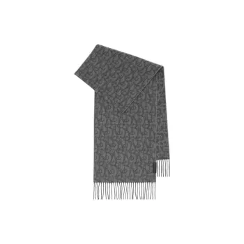 Burberry Logo Jacquard Fringed Edge Scarf