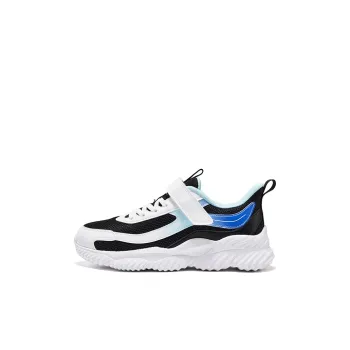 XTEP Anti Slip Wear Resistant Low Top Kids' Running Shoes Black Tejiao White Light Aqua Blue Kids'