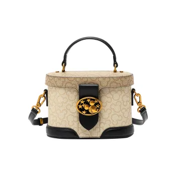 Disney Mickey Series PVC Box Bag, Makeup Bag, One Shoulder Handbag Regular Women's Black