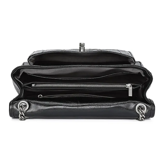 GOLDLION Cow Leather Crossbody Bag Shoulder Bag Women's Black-4