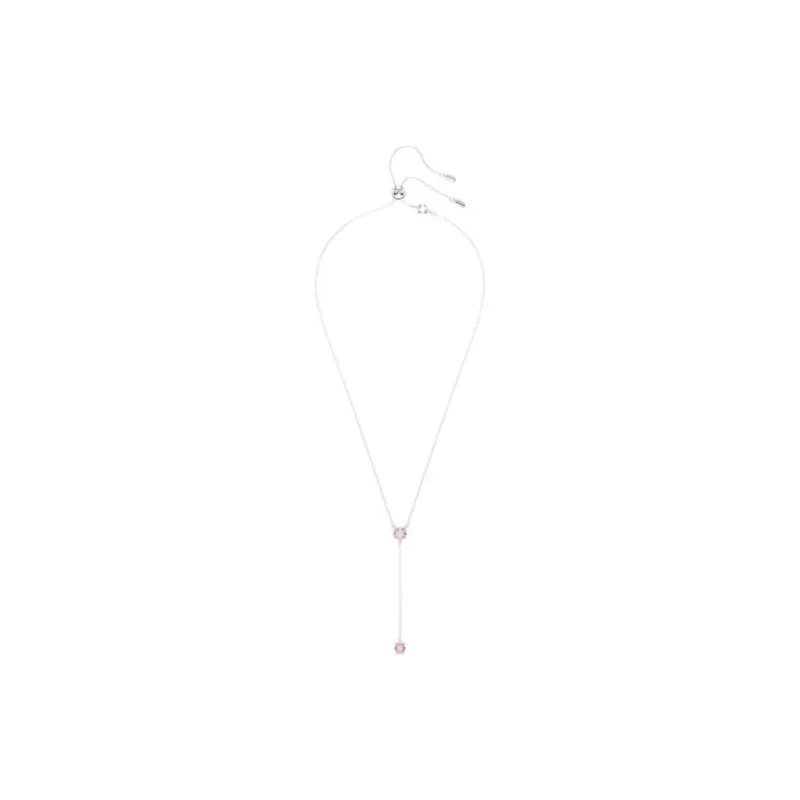 Swarovski Attract Crystal, Rhodium Plated Necklaces Women's Pink-2