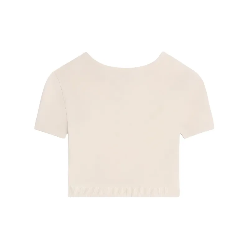 CELINE Triomphe Crop Top In Jersey Pointelle-1