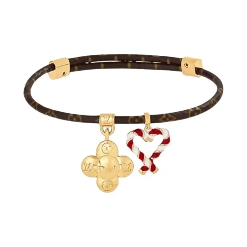 LOUIS VUITTON Canvas Metal Bracelets Women's Brown