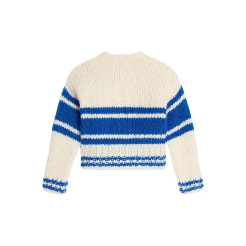CELINE Striped Crew Neck Sweater In Chunky Mohair And Wool-1