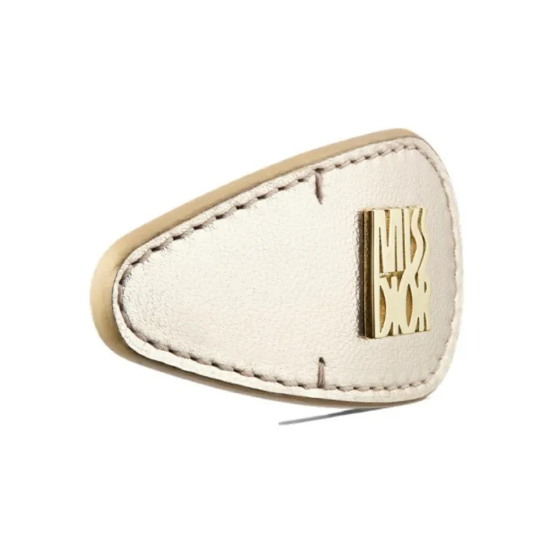 DIOR Cow Leather Stainless Steel Zinc Alloy Metal Hair Clips Women's Light Gold-2