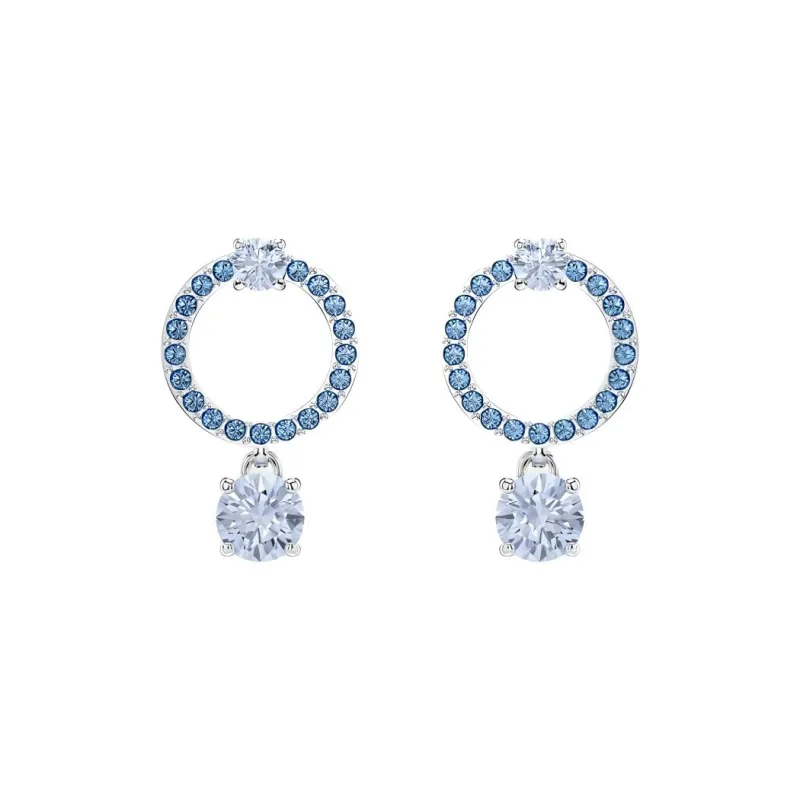 Swarovski Crystal Earrings Women's Blue-0