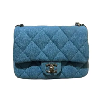 CHANEL Denim Chain Bag, Crossbody Bag, Shoulder Bag Mini Women's Blue