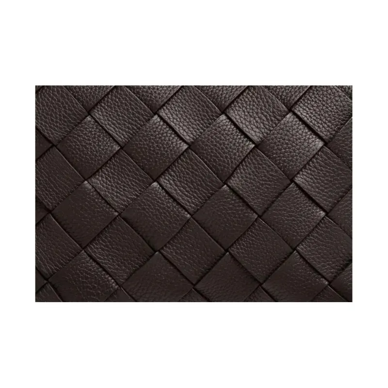 Bottega Veneta Calfskin Crossbody Bag Men's Dark Brown-4