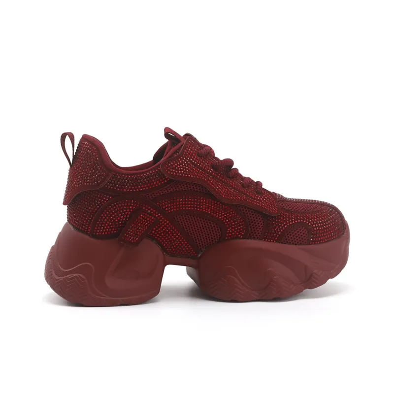 TOM TAILOR Red Flame Starlight Sports Boots Low Top Chunky Sneakers Women's-24