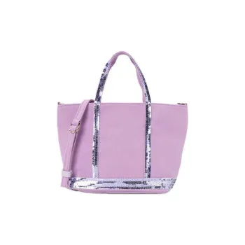 Vanessa Bruno Cotton Tote Bag, Shopping Bag, Crossbody Bag, One Shoulder Handbag Women's Purple