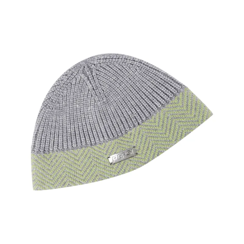 Pepsi Acrylic Beanies Unisex Khaki/Light Gray-5