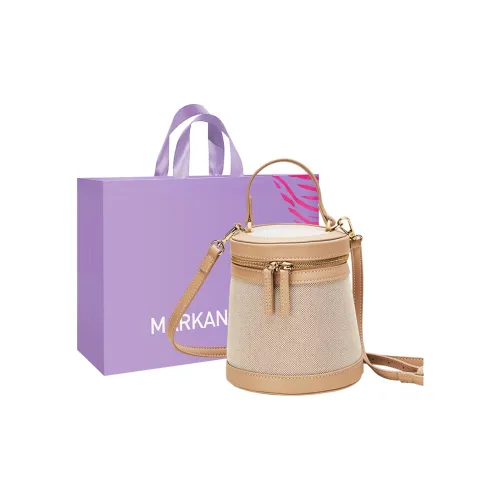 MARKANGARO Canvas Bucket Bag, Shoulder Bag, Crossbody Handbag Medium Size Women's Apricot/Brown/Khaki/Black
