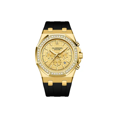 GUANQIN GUANQIN GJ16392 Automatic Mechanical Movement Silicone Strap Watch Men's Watches Gold Dial