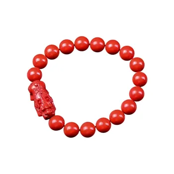 Stone On The Line Cinnabar Jade Bracelets Unisex