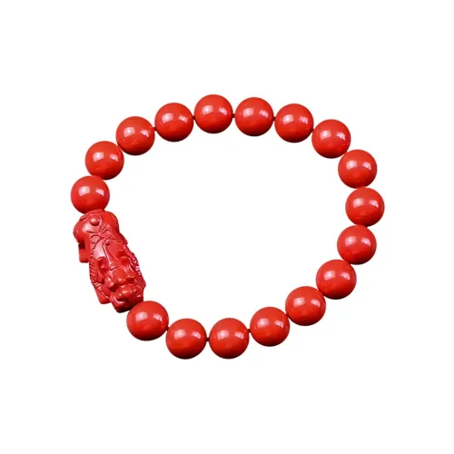 Stone On The Line Cinnabar Jade Bracelets Unisex