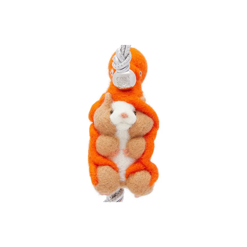 LOEWE Suna Fujita Collaboration Felt With Cow Leather Bag Accessory Women's Maple Leaf Orange-1