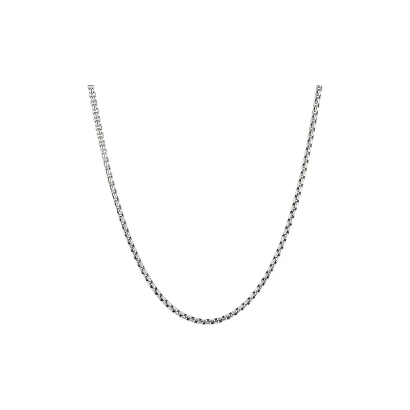 David Yurman Sterling Silver Box Chain Necklace 2.7mm-0