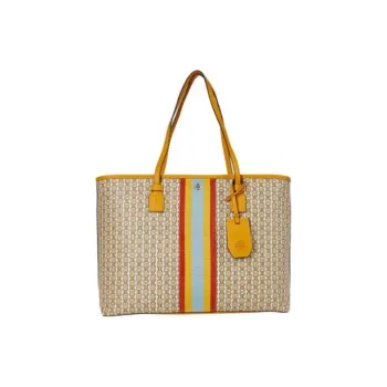 TORY BURCH Gemini Link Coated Canvas Tote Bag Shopping Bag Handbag Shoulder Bag Women's Yellow