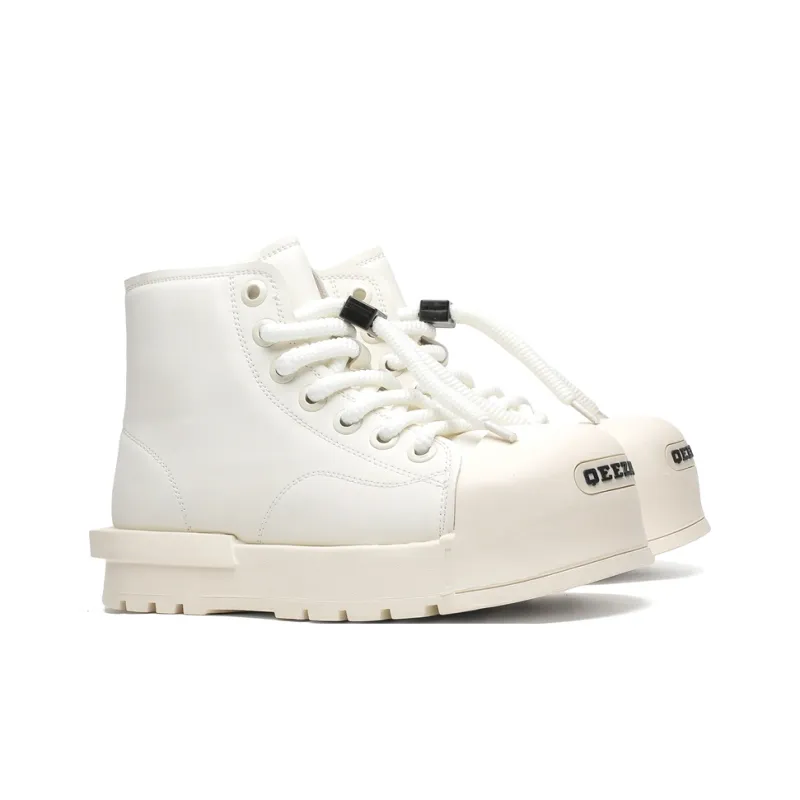 KUNGFUDEER Slip Resistant Height Increasing High Top Casual Shoes Unisex-1