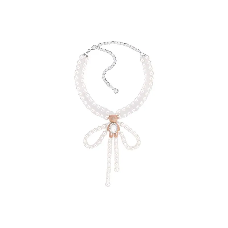 YVMIN Bear Bow Pearl Necklace-1