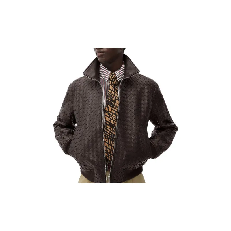 Bottega Veneta Intrecciato Leather Coat-2
