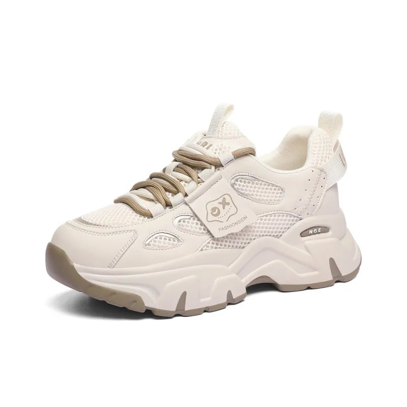 Golden Silk Rabbit Low Top Chunky Sneakers Women's-6