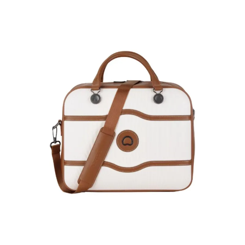 DELSEY Polycarbonate Shoulder Bag Crossbody Bag Handbag Medium Size Unisex Pearl White-1