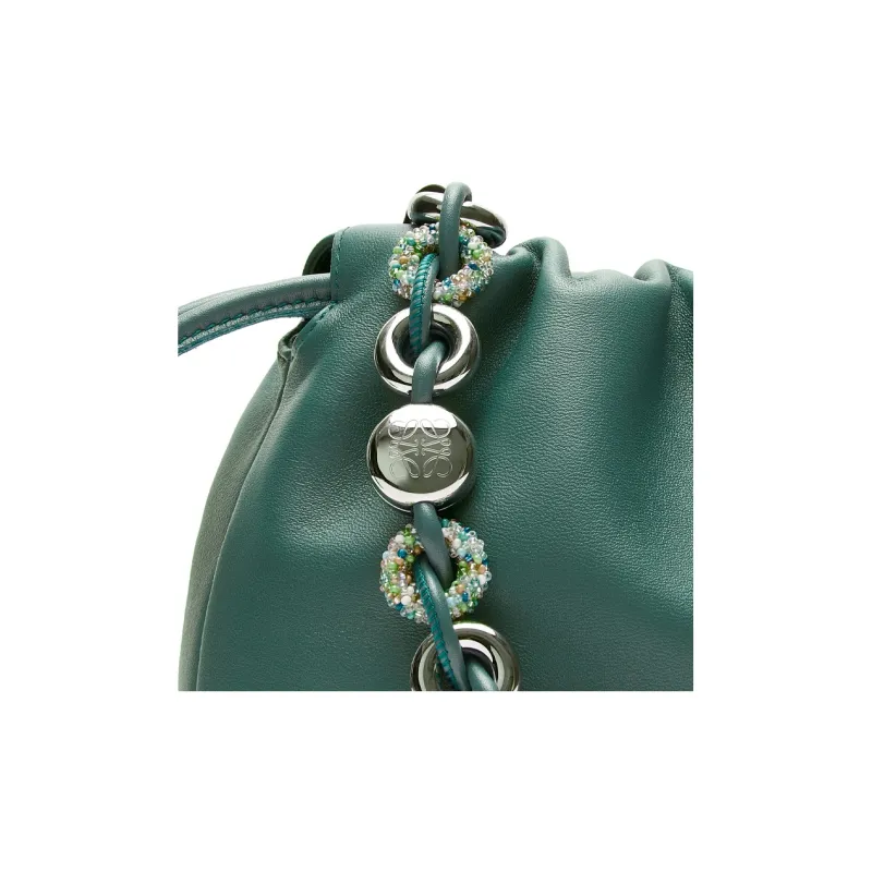 LOEWE Suna Fujita Collaboration Flamenco Nappa Sheepskin Leather Clutch Medium Size Women's Vetiver-9