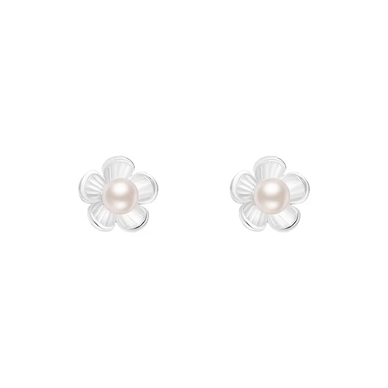 GIMK S999 Fine Silver Stud Earrings Women's-0
