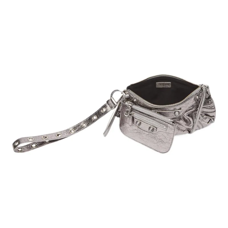 Balenciaga Le Cagole Sheepskin Multi-Use Storage Bag Women's Silver-3
