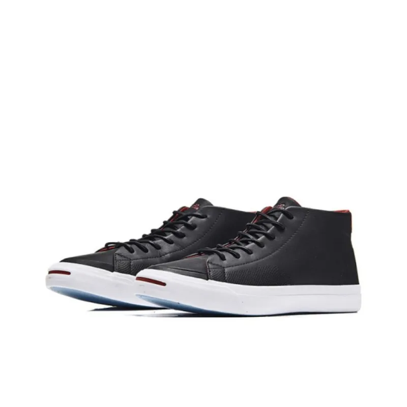 Converse Jack Purcell Slip-Resistant Cushioning Wear-Resistant Mid-Top Skateboard Shoes Unisex Black-2