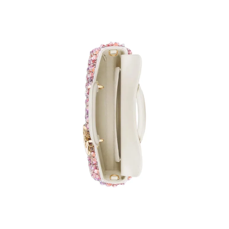 DIOR Lady D JOY Cotton Shoulder Bag, Crossbody Bag, Handbag Medium Size Women's Pink & White-5
