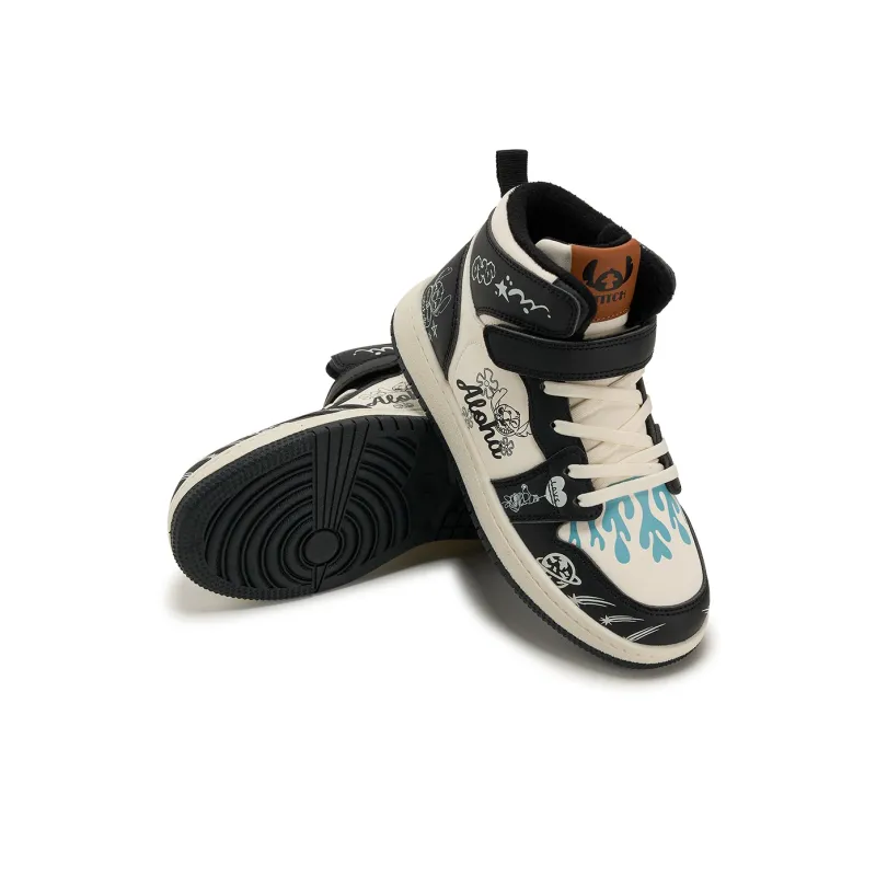 Disney Stitch Series Slip-Resistant Anti-Kick Cushioning Rebound Warm High-Top Kids' Skateboarding Shoes Kids'-19